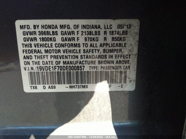 Acura Ilx Tech Pkg 2013 19VDE1F70DE000857 Image 10