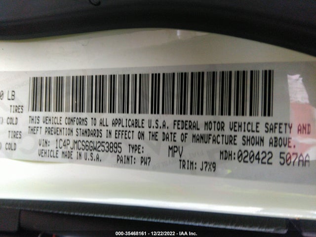 1C4PJMCS6GW253895 Jeep Cherokee 75th Anniversary