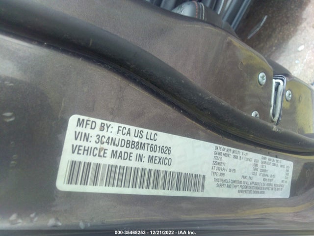 2021 Jeep Compass, VIN: 3C4NJDBB8MT601626