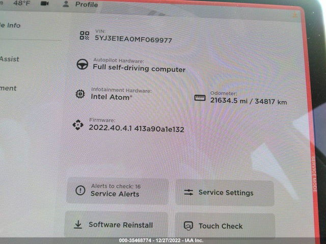 Tesla MODEL 3 2021 5YJ3E1EA0MF069977 Image 9