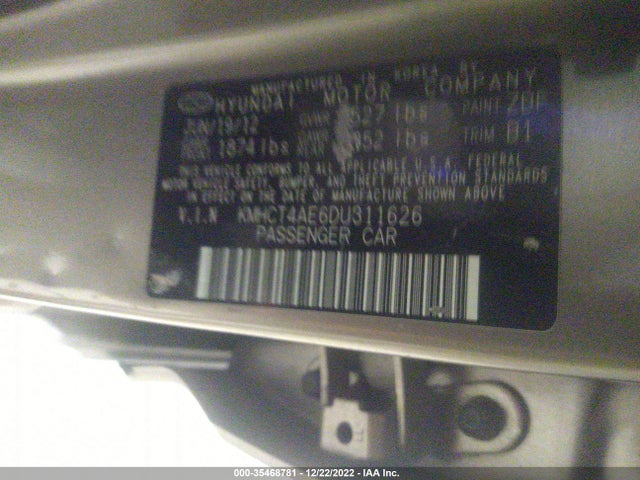 Hyundai ACCENT GLS 2013 KMHCT4AE6DU311626 Image 10