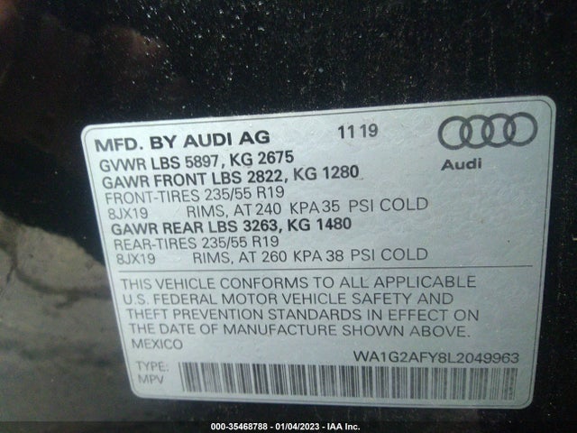 2020 Audi Q5, VIN: WA1G2AFY8L2049963