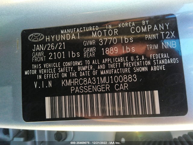 2021 Hyundai Venue, VIN: KMHRC8A31MU100883