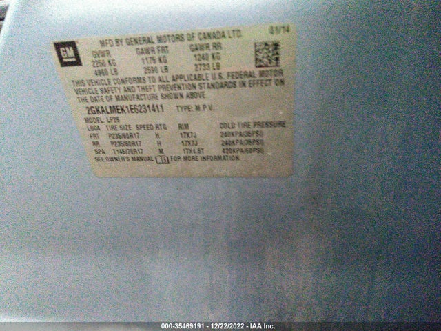 GMC Terrain Sle 2014 2GKALMEK1E6231411 Image 9