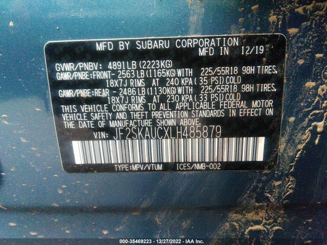 2020 Subaru Forester, VIN: JF2SKAUCXLH485879