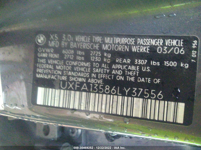 BMW X5 2006 5UXFA13586LY37556 Image 10
