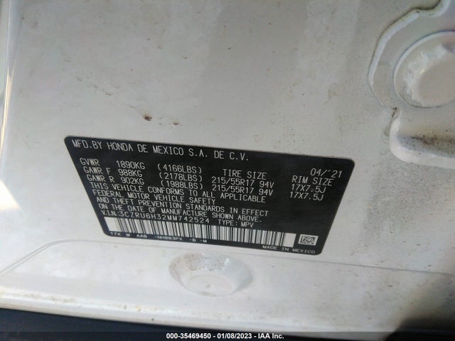 Honda HR-V LX 2021 3CZRU6H32MM742524 Image 9