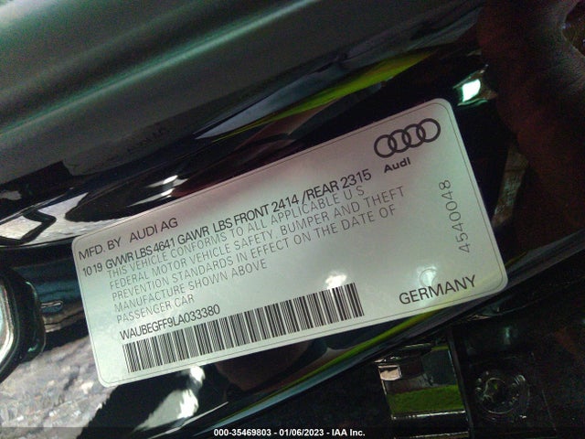 2020 Audi A3, VIN: WAUBEGFF9LA033380