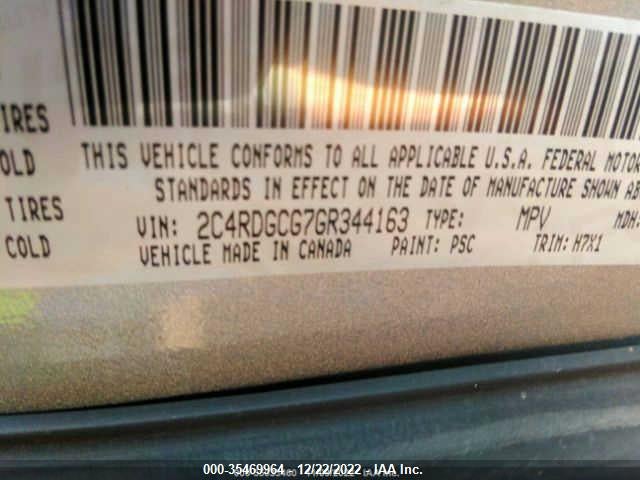 2016 DODGE GRAND CARAVAN SXT VIN: 2C4RDGCG7GR344163