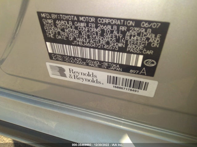 JTHBJ46G472145573 Lexus ES 350