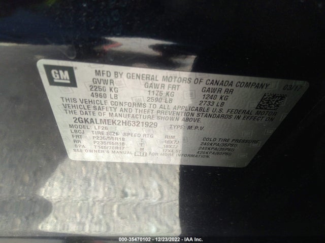 GMC Terrain Sle 2017 2GKALMEK2H6321929 Image 9
