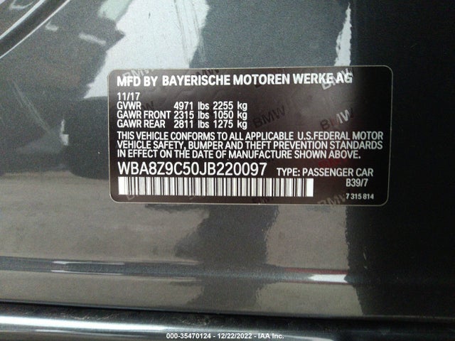 2018 BMW 3 Series, VIN: WBA8Z9C50JB220097