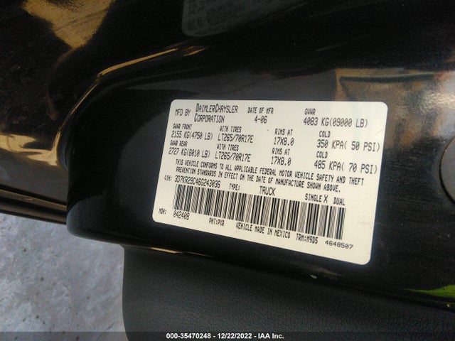 Dodge Ram 2500 Slt 2006 3D7KR29C46G243036 Image 11