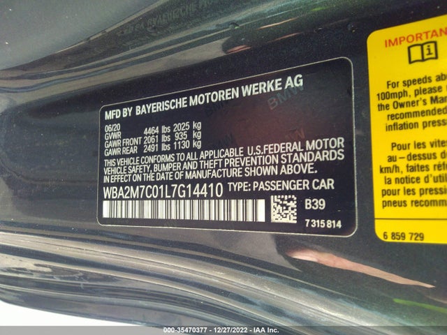 BMW 2 Series 230i 2020 WBA2M7C01L7G14410 Image 9