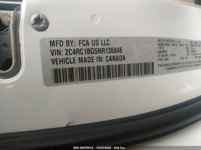 Chrysler Pacifica Touring L 2022 2C4RC1BG5NR136846 Image 11