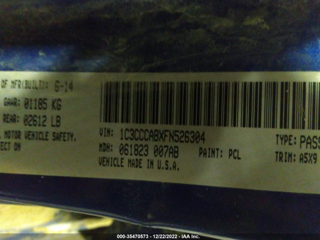 1C3CCCABXFN526304 Chrysler 200 Limited