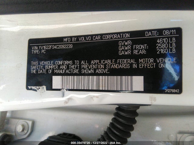 Volvo S60 2012 YV1622FS4C2092239 Image 11