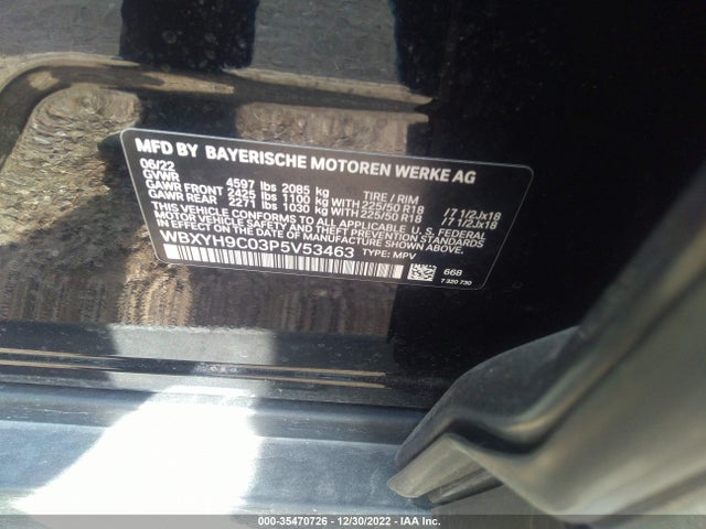 2023 BMW X2 SDRIVE28I VIN: WBXYH9C03P5V53463