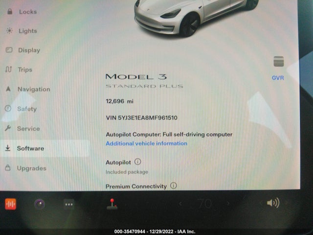 Tesla Model 3 Standard Range Plus 2021 5YJ3E1EA8MF961510 Image 8