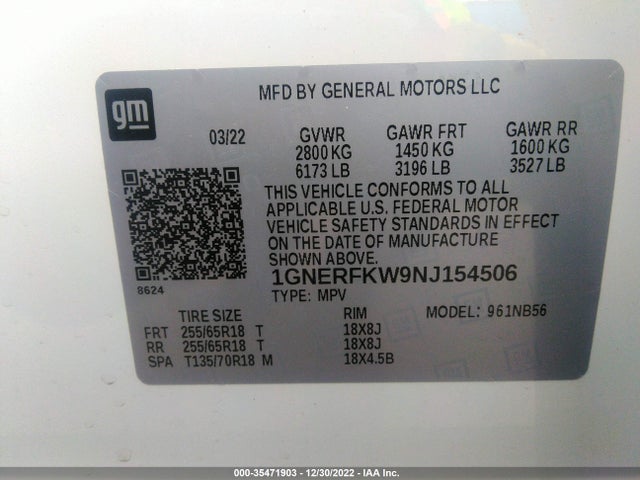 Chevrolet Traverse Ls 2022 1GNERFKW9NJ154506 Image 9