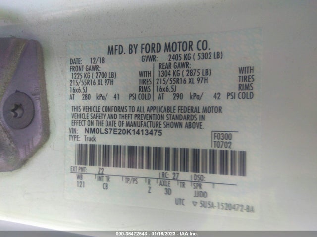 2019 Ford Transit Connect, VIN: NM0LS7E20K1413475