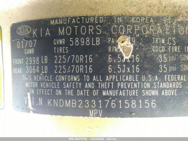KNDMB233176158156 KIA SEDONA LX