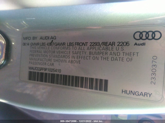 2015 Audi A3, VIN: WAUCCGFF9F1025410