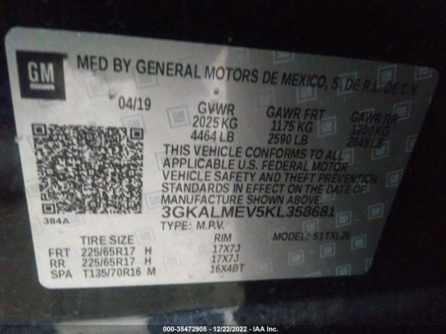 3GKALMEV5KL358681 GMC Terrain Sle