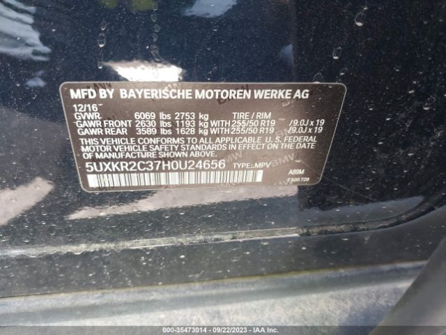 5UXKR2C37H0U24656 BMW X5 Sdrive35i