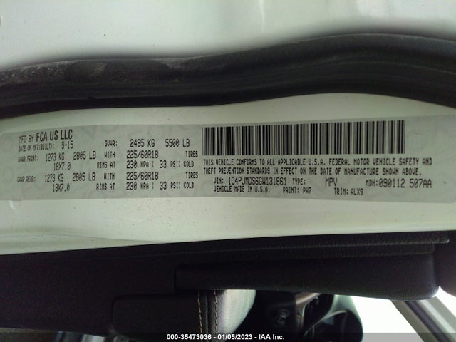 Jeep Cherokee Limited 2016 1C4PJMDS6GW131861 Image 9