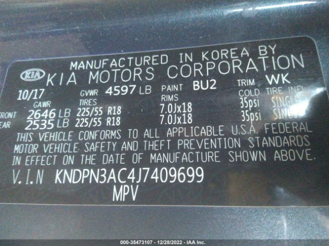 KNDPN3AC4J7409699 KIA Sportage Ex