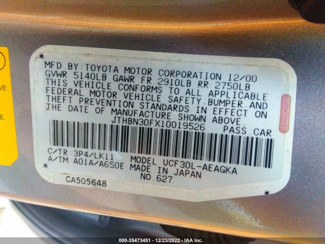 Lexus LS 430 2001 JTHBN30FX10019526 Image 10