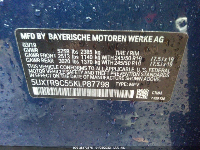 BMW X3 Xdrive30i 2019 аукцион фото