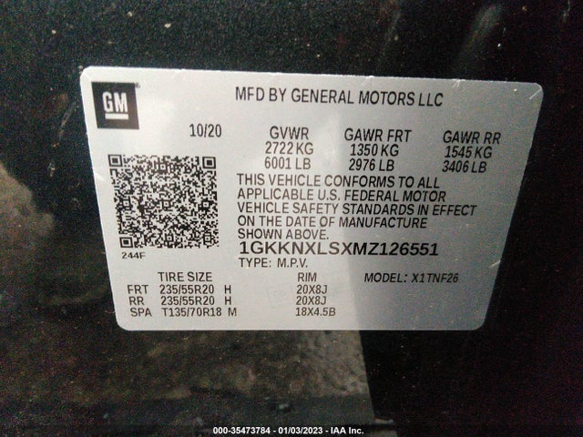 GMC Acadia Denali 2021 1GKKNXLSXMZ126551 Image 9