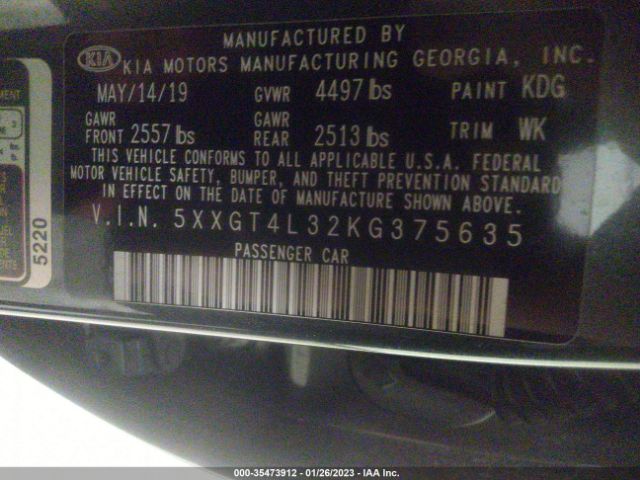 5XXGT4L32KG375635 KIA Optima Lx