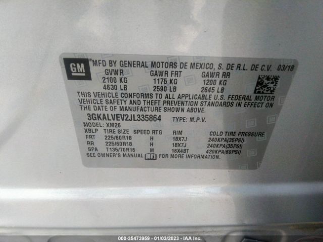 3GKALVEV2JL335864 GMC Terrain Slt