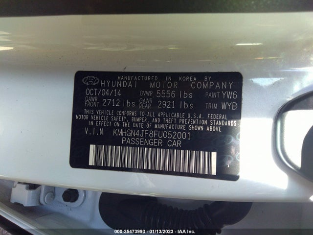 2015 Hyundai Genesis, VIN: KMHGN4JF8FU052001