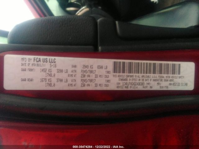 1C4RJFAGXGC436303 Jeep Grand Cherokee Laredo