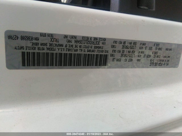 3C6TRVDG2LE126404 RAM Promaster Cargo Van
