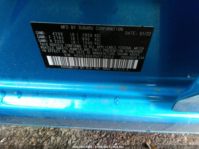 Subaru Impreza Premium 2022 4S3GTAD62N3718553 Image 10