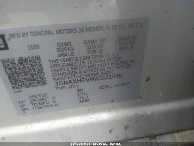 Chevrolet EQUINOX LS 2021 3GNAXHEV9MS121005 Image 9