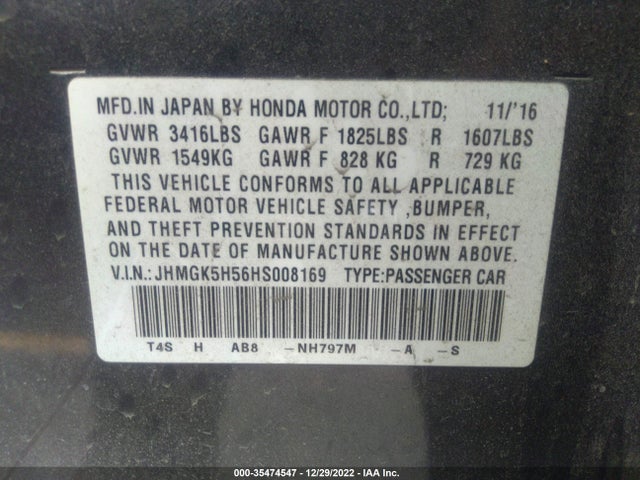Honda FIT LX 2017 JHMGK5H56HS008169 Image 10