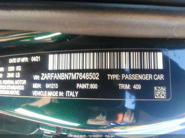 ZARFANBN7M7648502 Alfa Romeo GIULIA TI