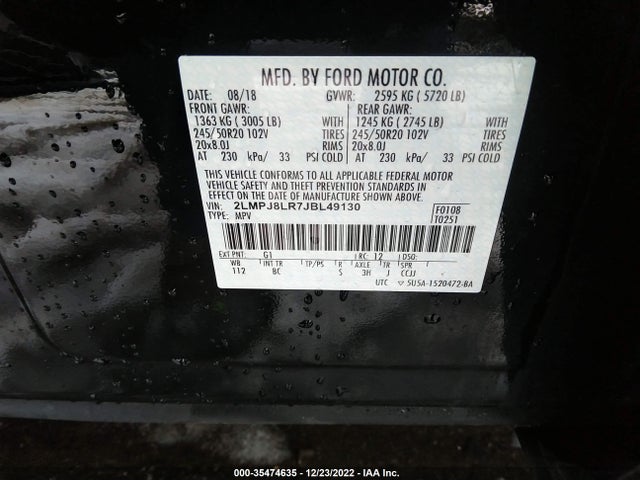 2018 Lincoln MKX, VIN: 2LMPJ8LR7JBL49130