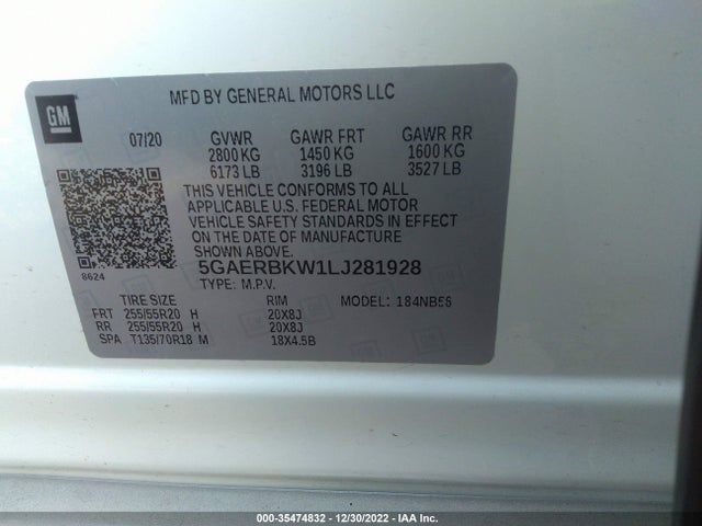 2020 Buick Enclave, VIN: 5GAERBKW1LJ281928