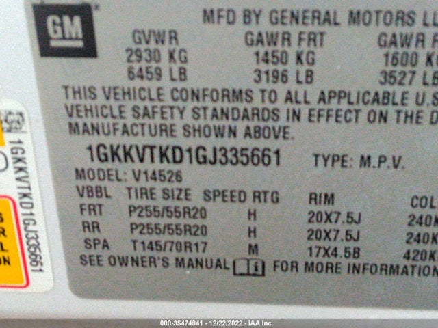 GMC Acadia Denali 2016 1GKKVTKD1GJ335661 Image 9