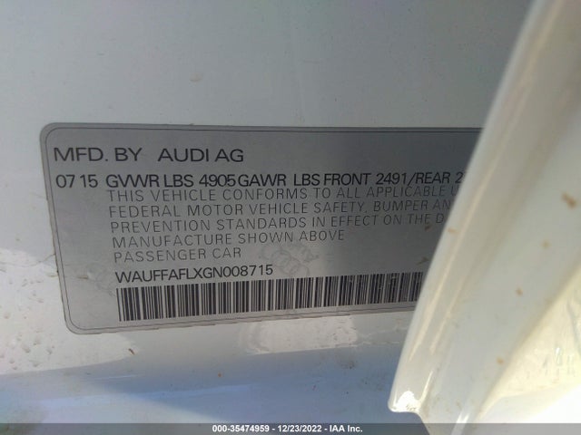 WAUFFAFLXGN008715 Audi A4 Premium Plus