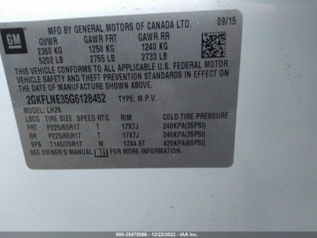 2GKFLNE35G6128452 GMC Terrain Sle