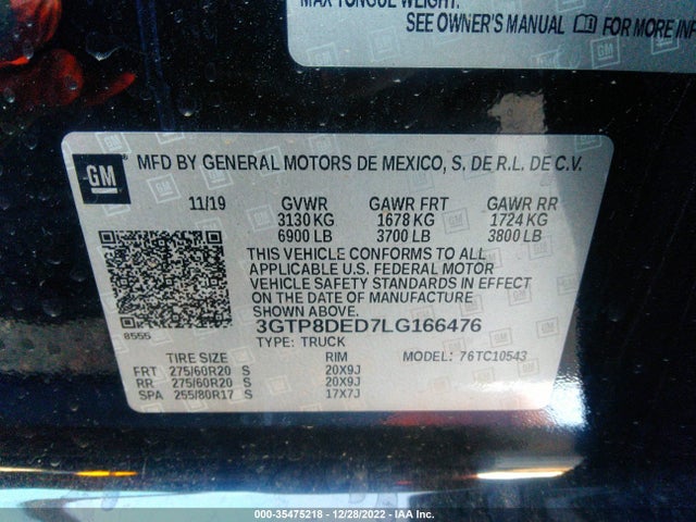 GMC Sierra 1500 Slt 2020 3GTP8DED7LG166476 Image 9