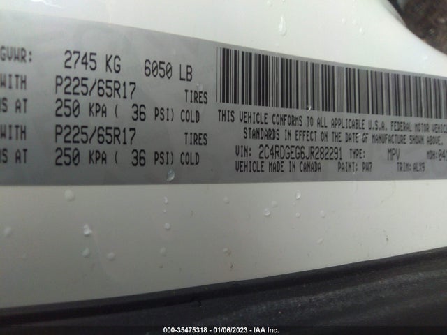 Dodge Grand Caravan Gt 2018 2C4RDGEG6JR282291 Image 9
